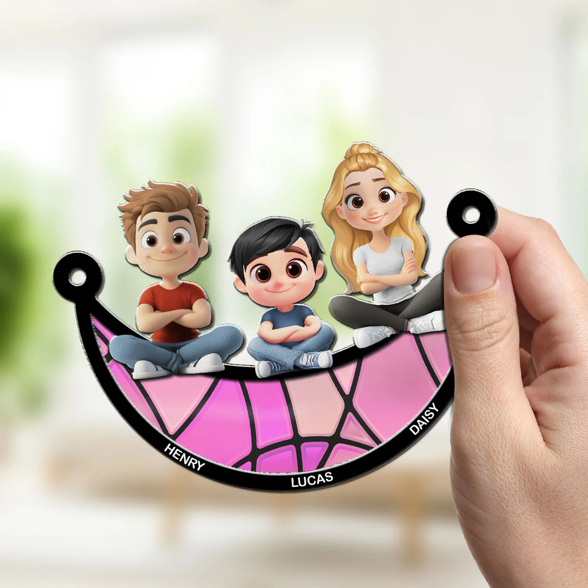 Mom We Love You To The Moon And Back - Personalized Custom Suncatcher - Image 2