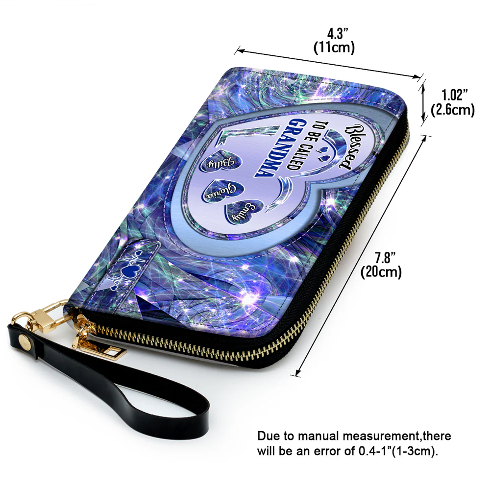 Mom With Sweet Heart Kids - Personalized Custom Leather Wallet - Image 4
