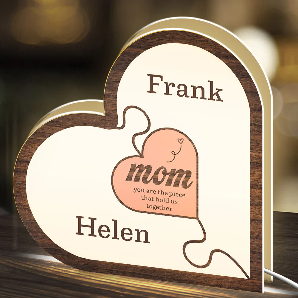 Mom, You Are The Piece That Holds Us Together - Personalized Custom Light Box - Image 4