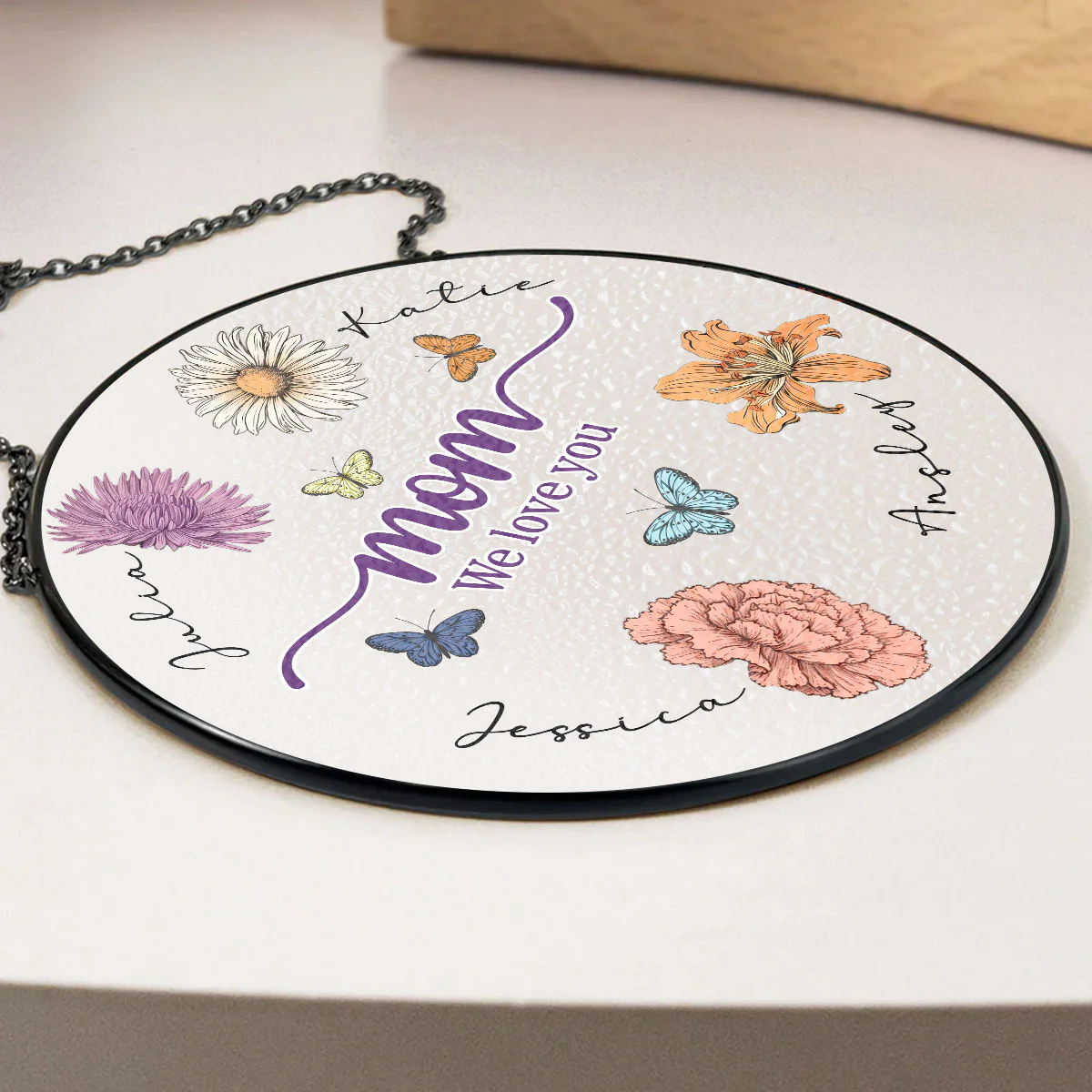 Mom You Brighten My Life - Personalized Custom Window Hanging Suncatcher - Image 3