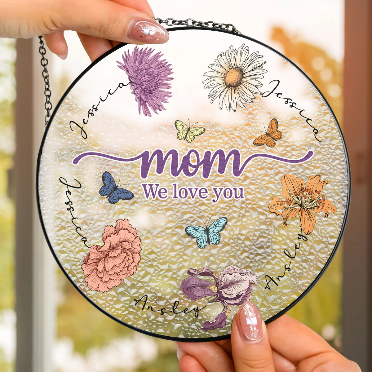 Mom You Brighten My Life - Personalized Custom Window Hanging Suncatcher - Image 4