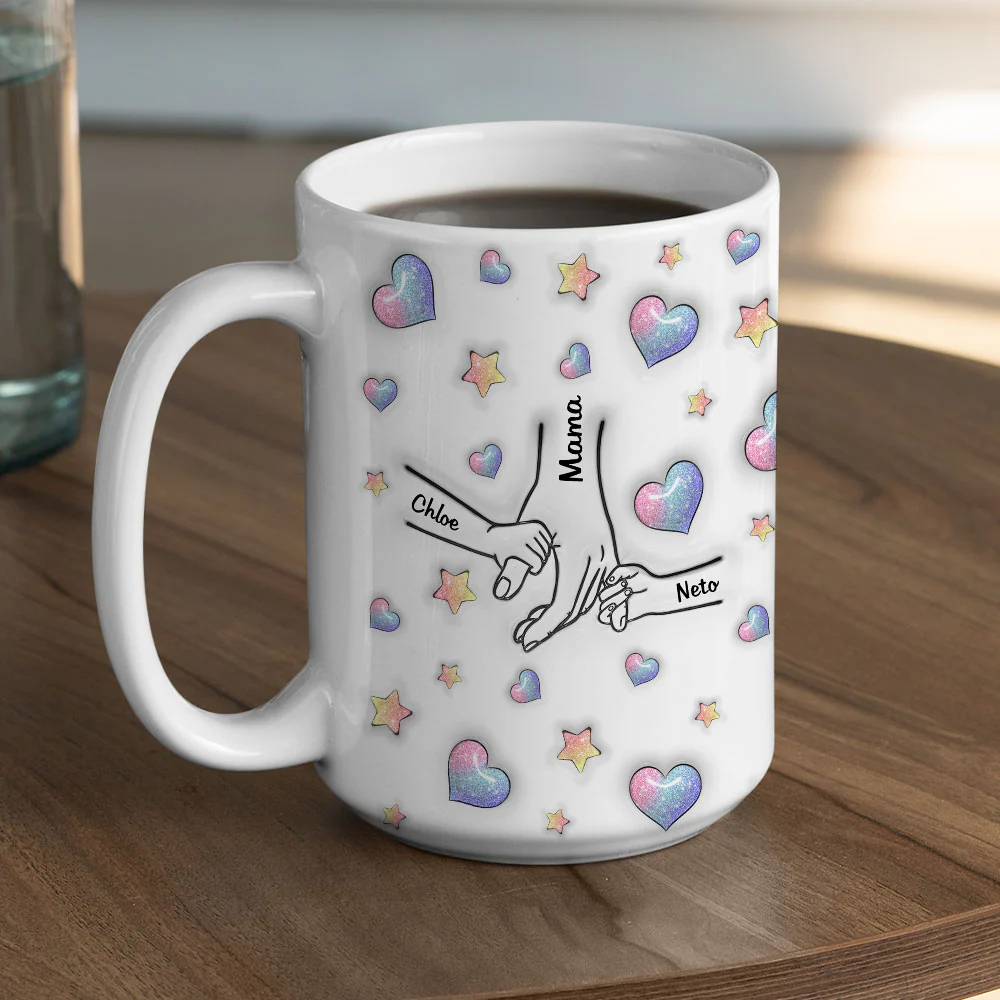 Mom You Hold Our Hearts - Personalized Custom 3D Inflated Effect Mug - Image 8