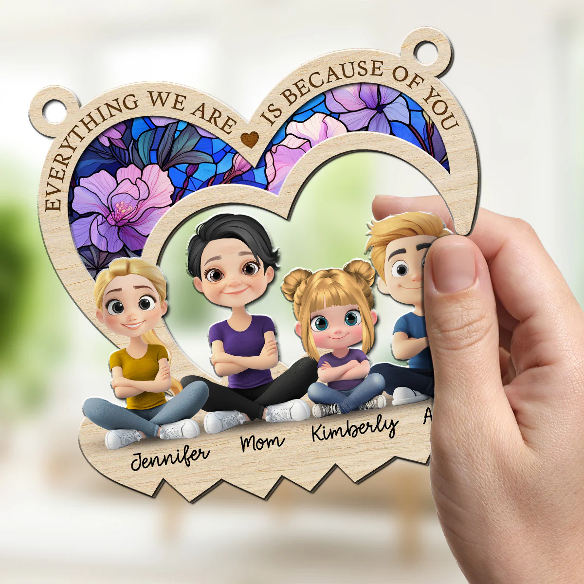 Mom You Raised Me With Love - Personalized Custom Suncatcher - Image 3