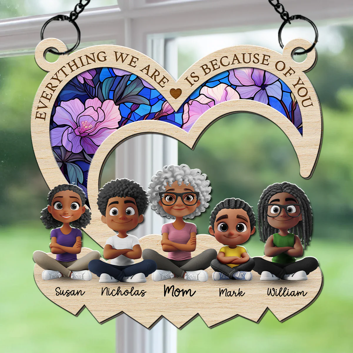 Mom You Raised Me With Love - Personalized Custom Suncatcher - Image 4