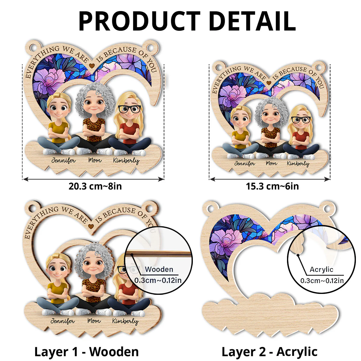 Mom You Raised Me With Love - Personalized Custom Suncatcher - Image 5