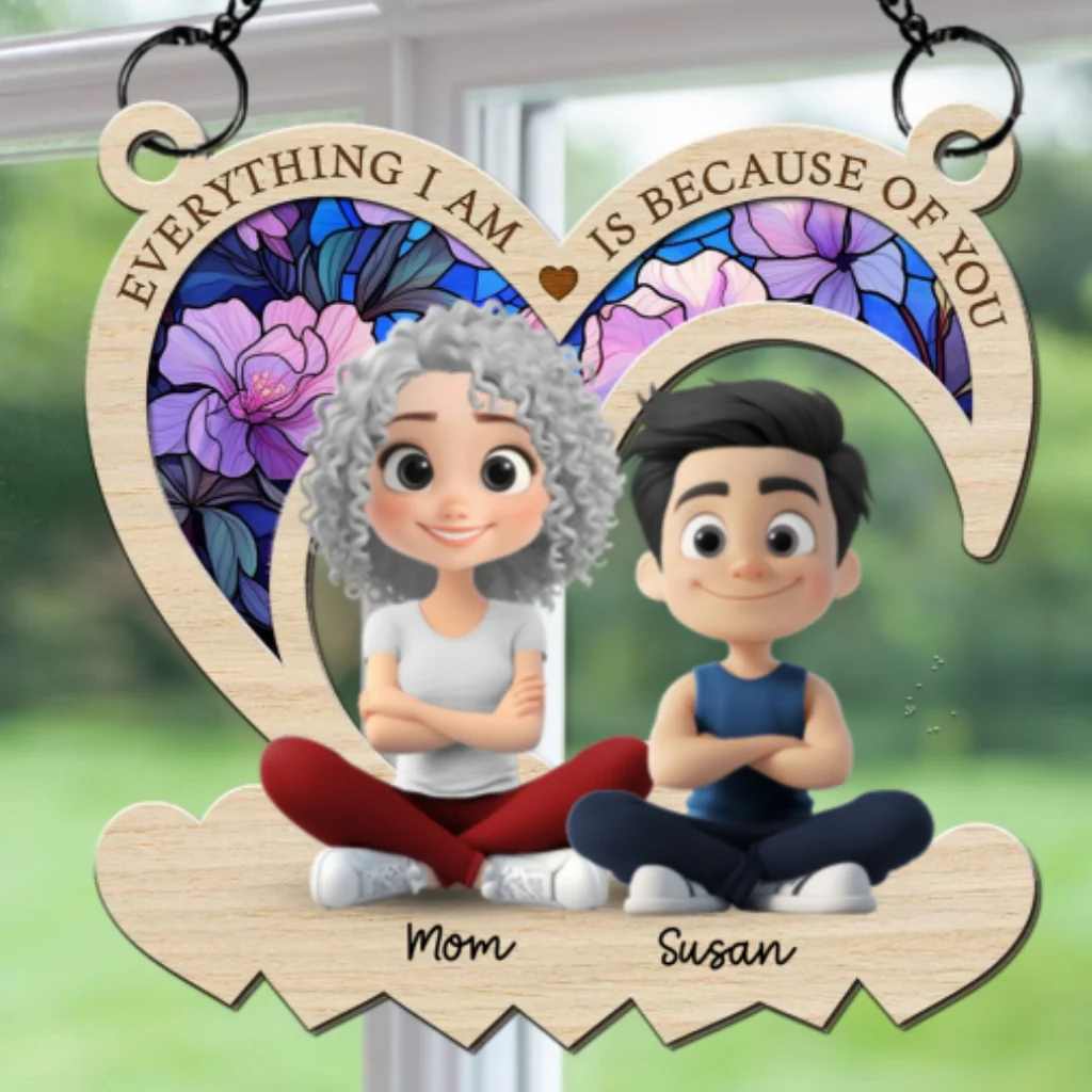 Mom You Raised Me With Love - Personalized Custom Suncatcher - Image 6