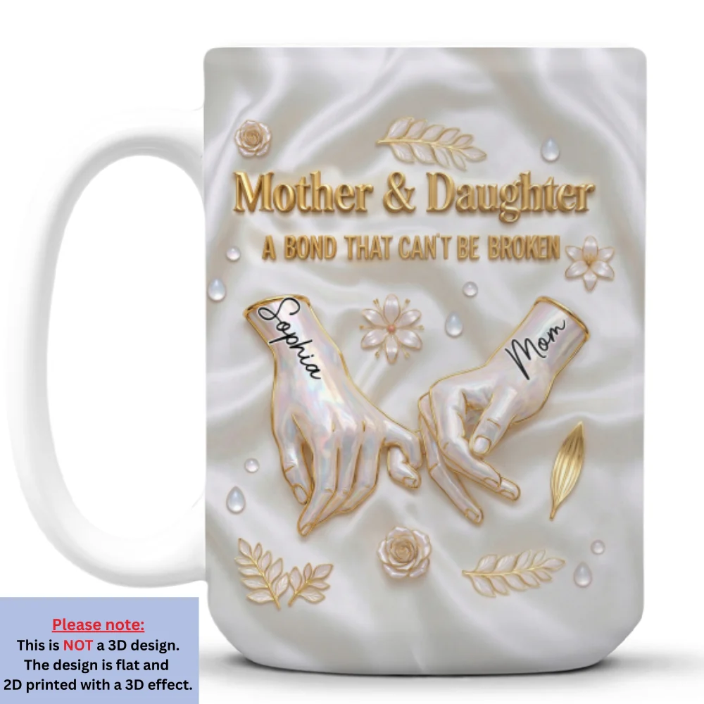 Mommy And Daughter Hold Hand - Personalized Custom 3D Inflated Effect Mug - Image 7