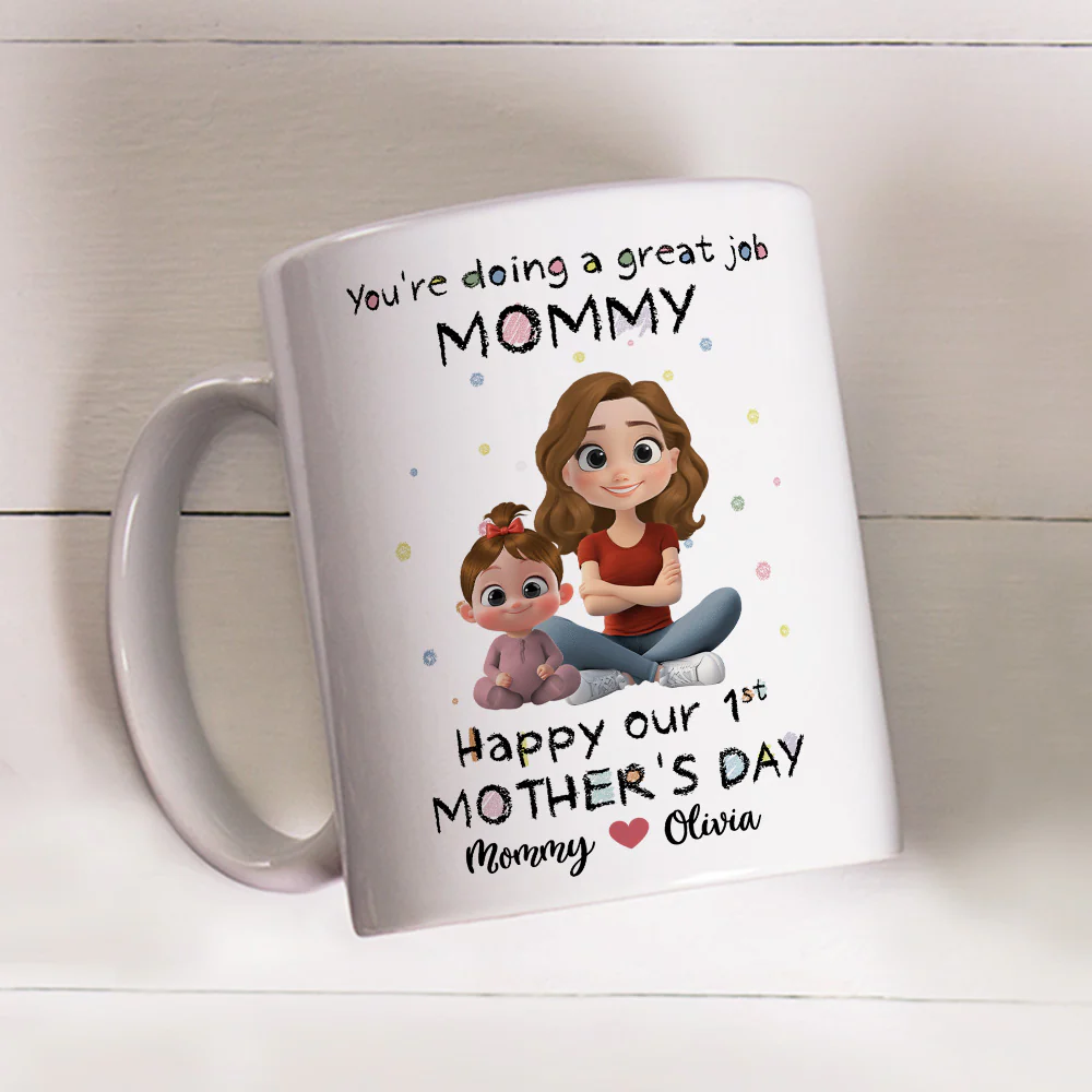Mommy And Kid - Personalized Custom Coffee Mug - Image 3