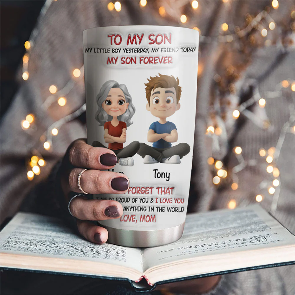 Mommy And Son Forever - Personalized Custom 3D Inflated Effect Tumbler - Image 2