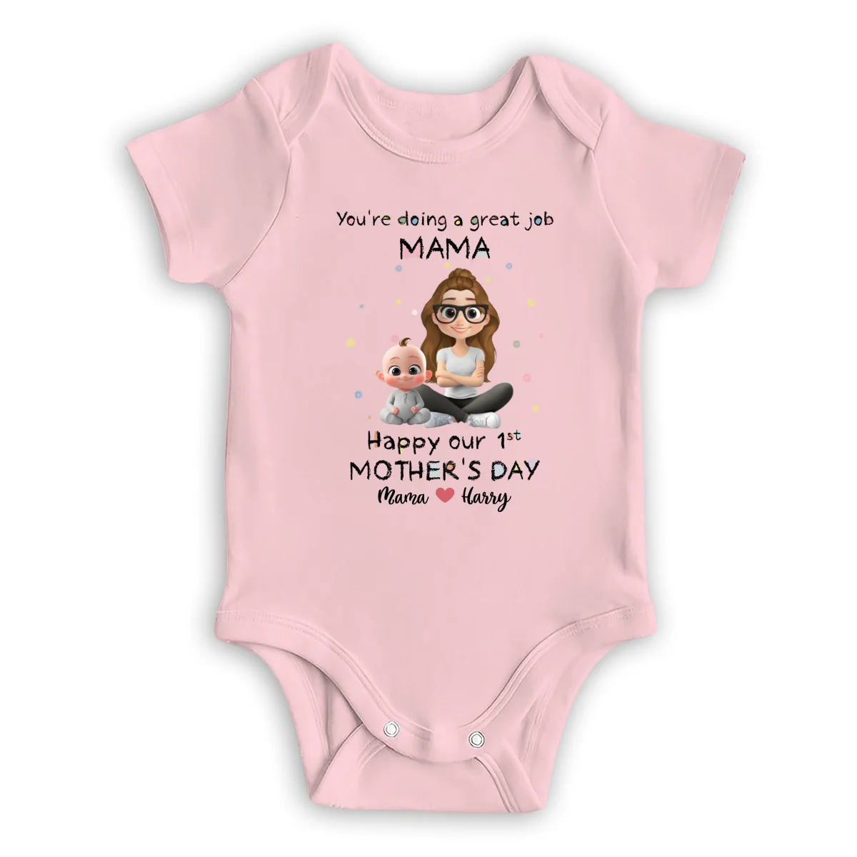 Mommy Doing A Great Job Happy Mother Day - Personalized Custom Baby Onesie - Image 9