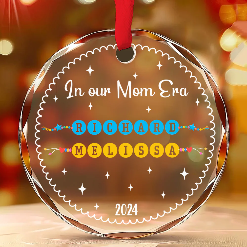 Mommy Era - Personalized Custom Glass Ornament - Image 3