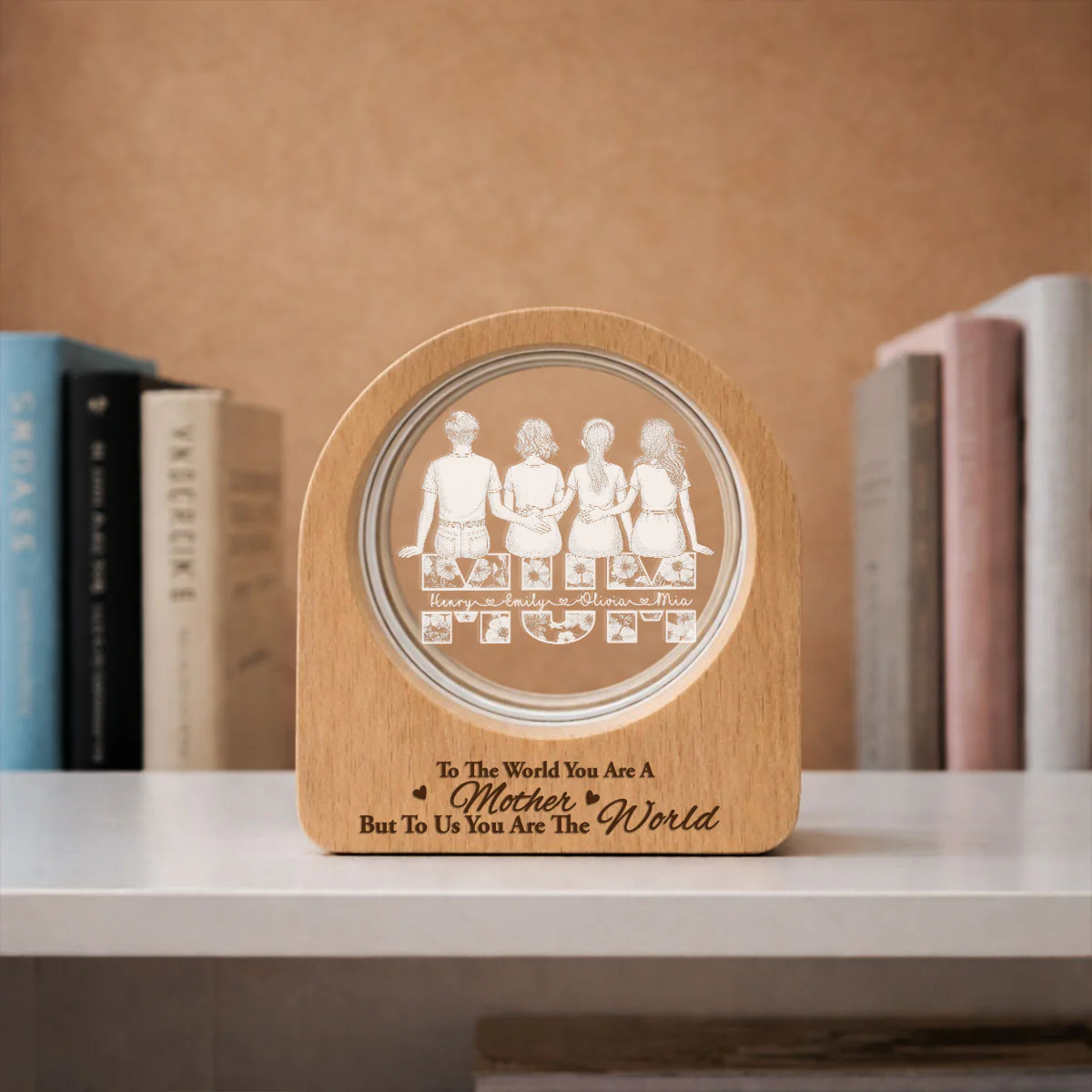 Mommy We Love You - Personalized Custom 3D Crystal Photo Portrait LED - Image 5