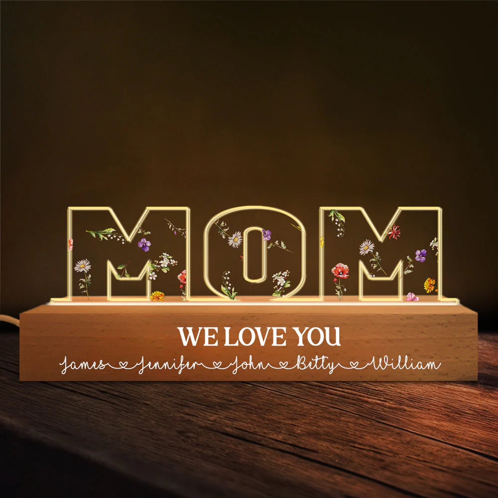 Mommy We Love You - Personalized Custom Acrylic Letters 3D LED Night Light