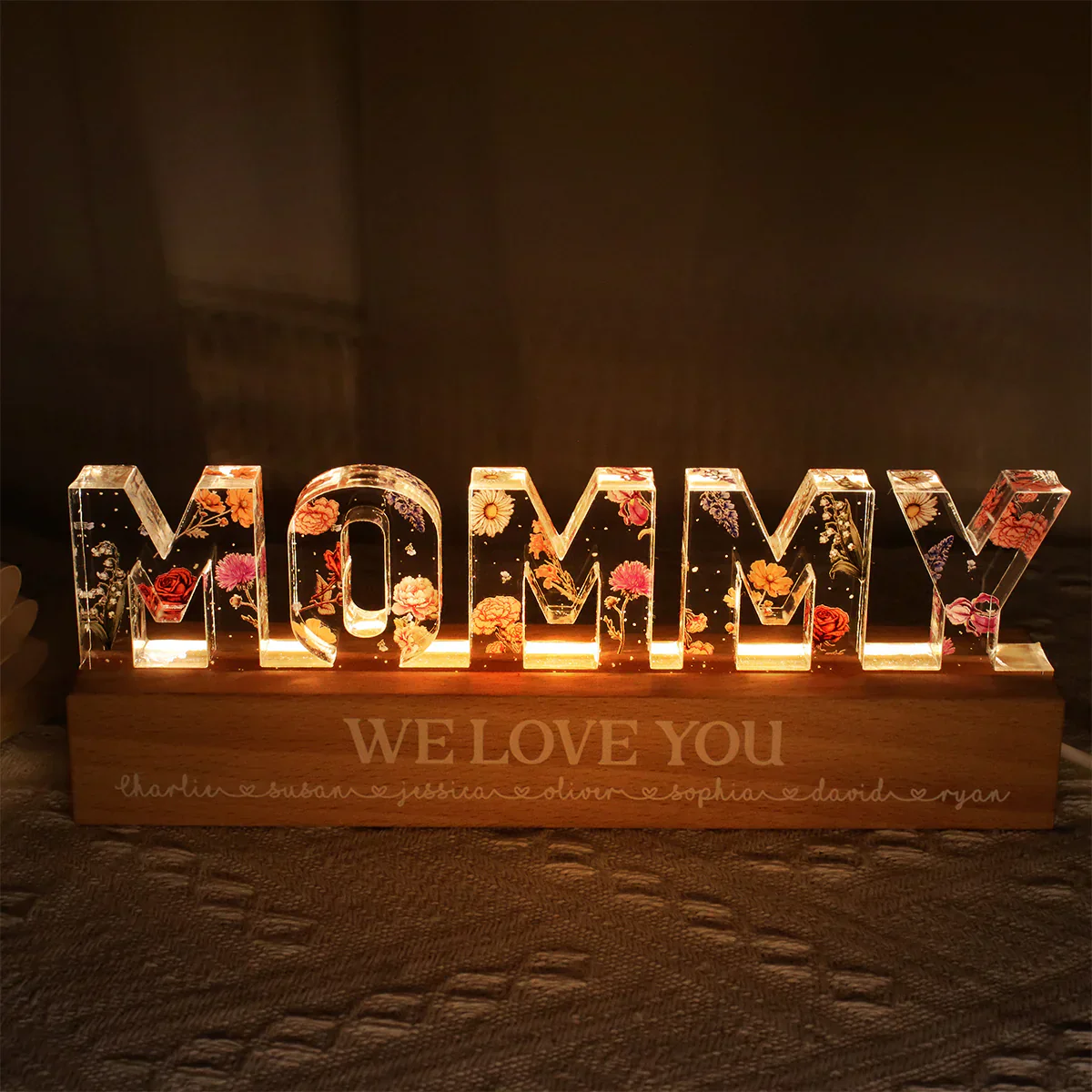 Mommy We Love You - Personalized Custom Acrylic Letters 3D LED Night Light - Image 3