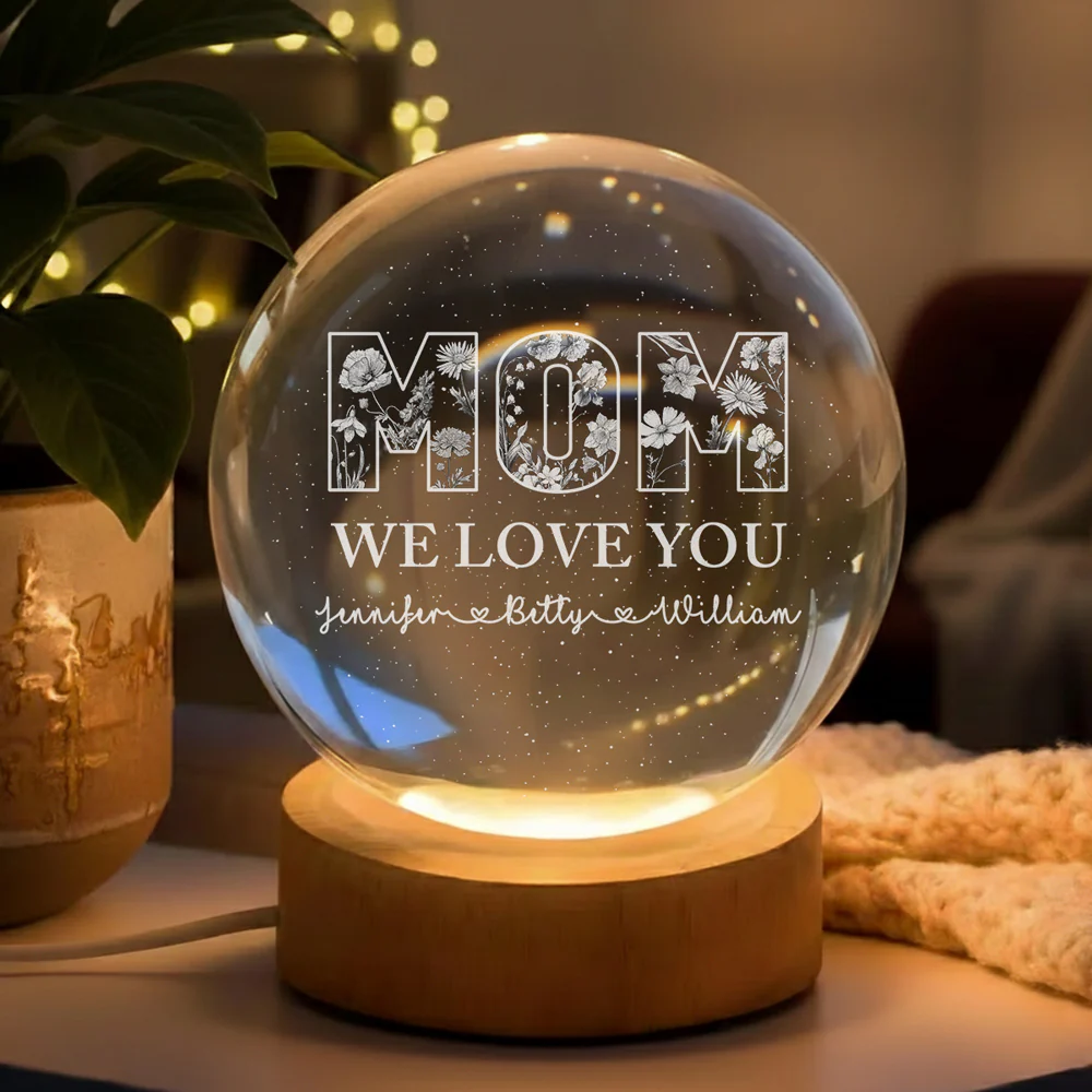 Mommy We Love You - Personalized Custom Crystal Globe Lamp