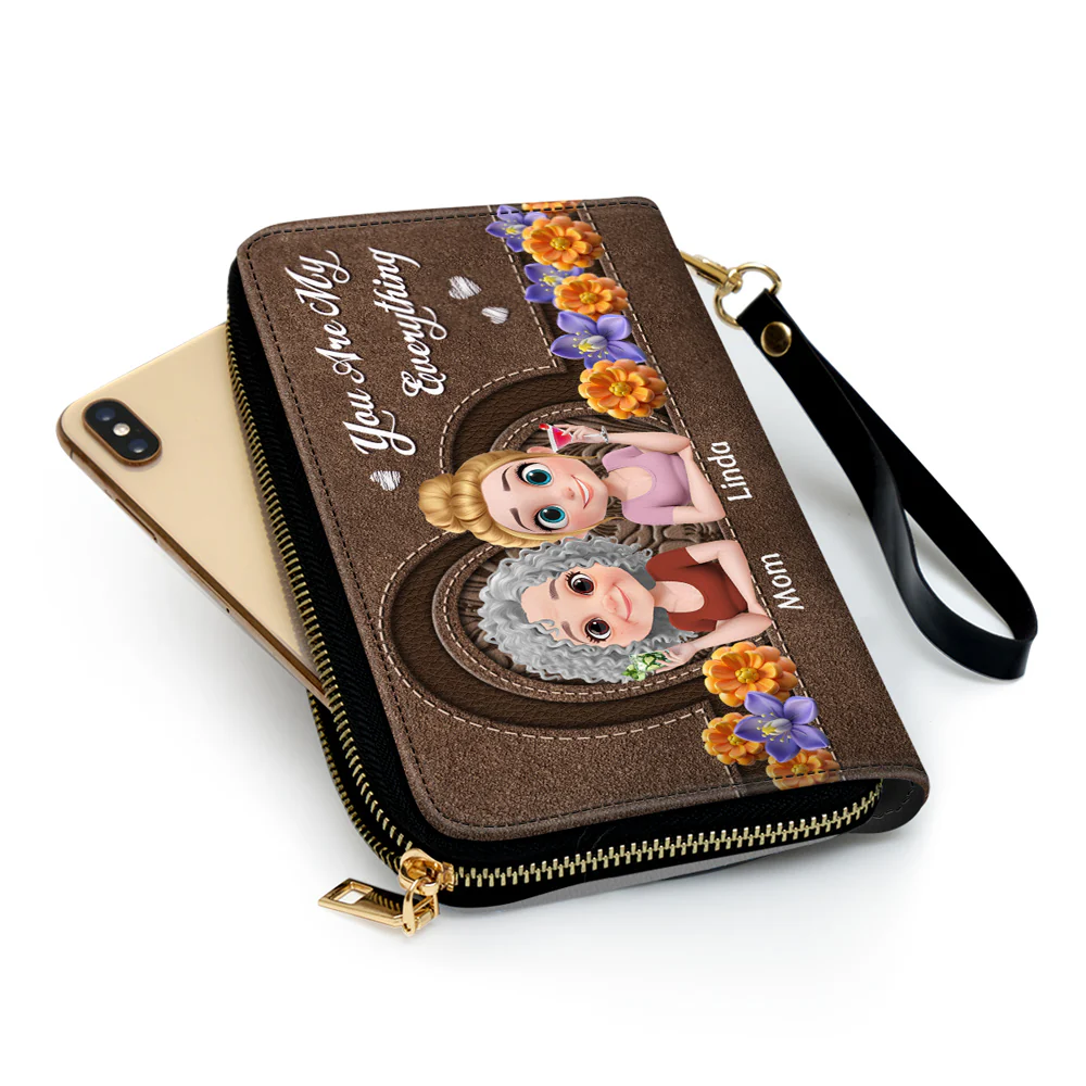 Mommy You Are My Everything - Personalized Custom Leather Wallet - Image 2