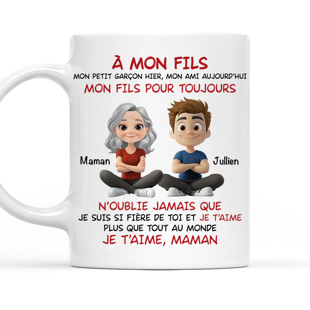 Mon Fils Mon Petit Garçon d'Hier - Mug Personnalisé