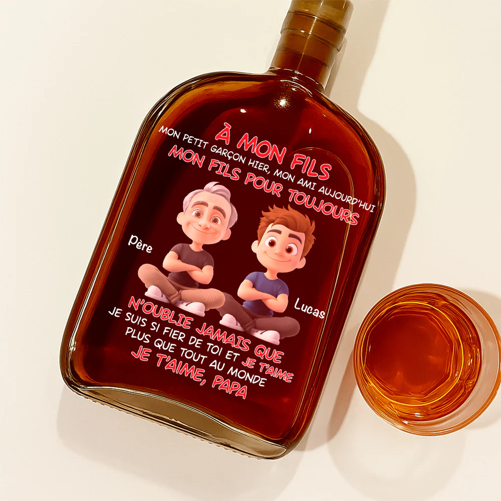 Mon Fils Pour Toujours - Carafe À Spiritueux Personnalisée - Image 2