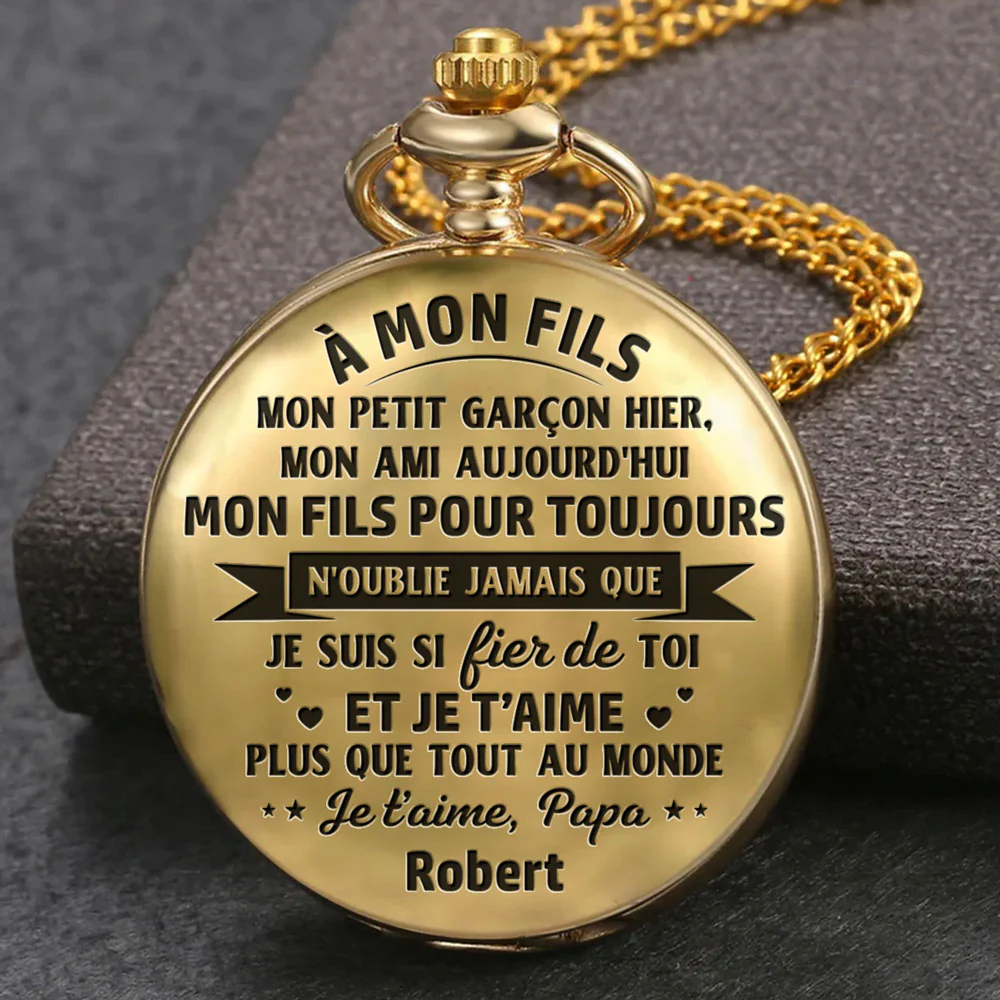 Mon Fils Pour Toujours - Montre de Poche Personnalisée