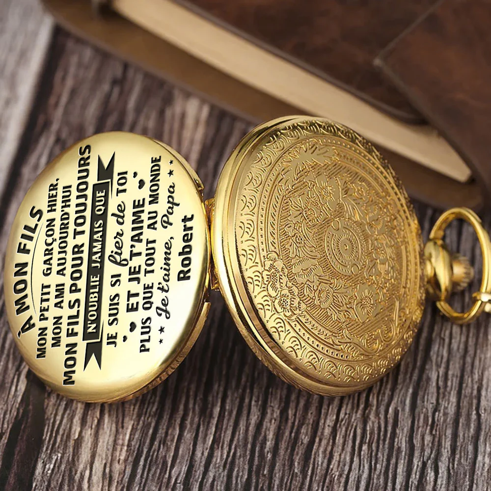 Mon Fils Pour Toujours - Montre de Poche Personnalisée - Image 2