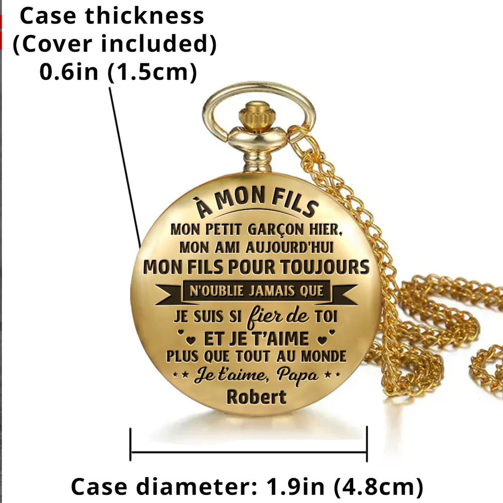 Mon Fils Pour Toujours - Montre de Poche Personnalisée - Image 5