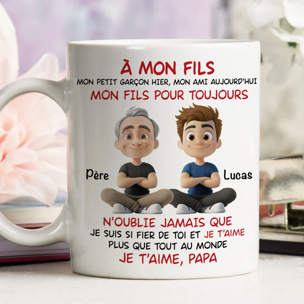 Mon Fils Pour Toujours - Mug Personnalisé - Image 3