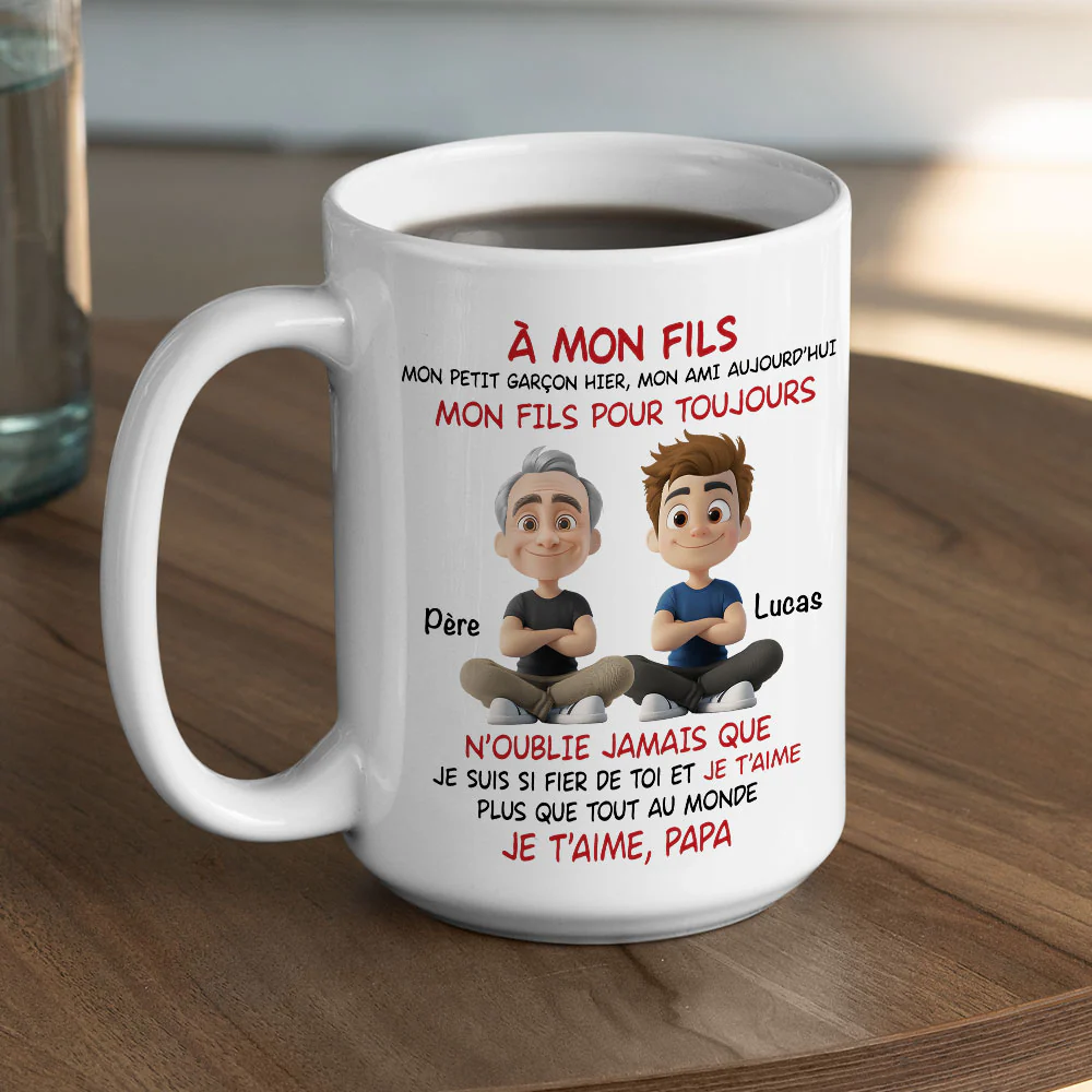 Mon Fils Pour Toujours - Mug Personnalisé - Image 4