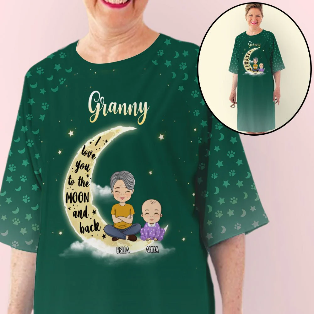 Moon And Back - Personalized Custom 3/4 Sleeve Dress - Image 2