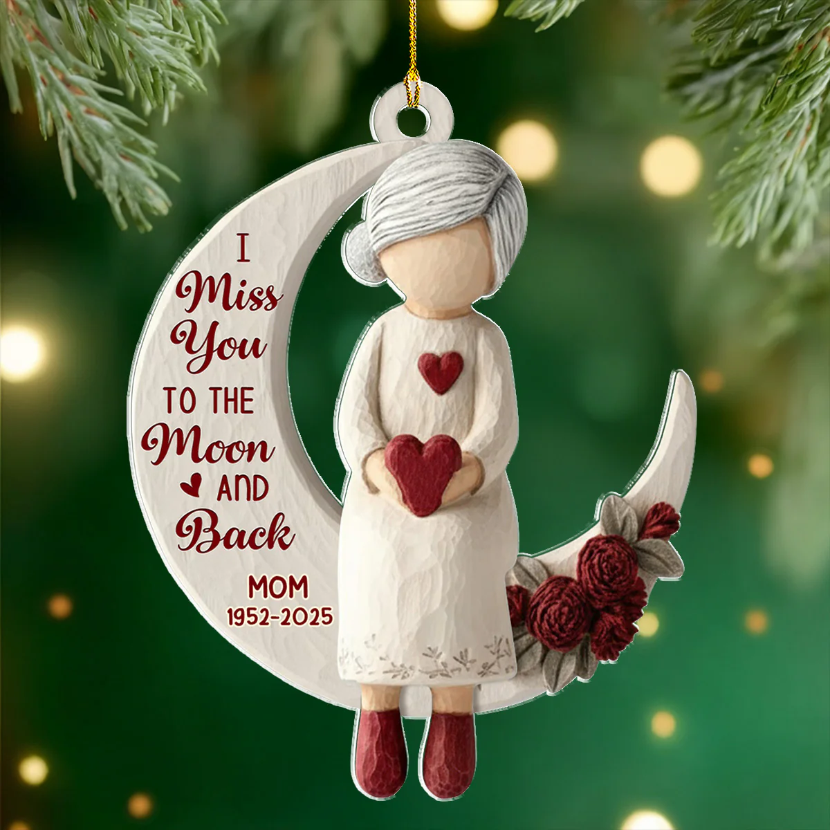 Moon Miss - Personalized Custom Acrylic Ornament - Image 3