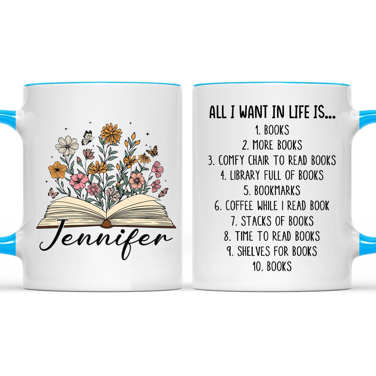 More Books Please - Personalized Custom Accent Mug - Image 7