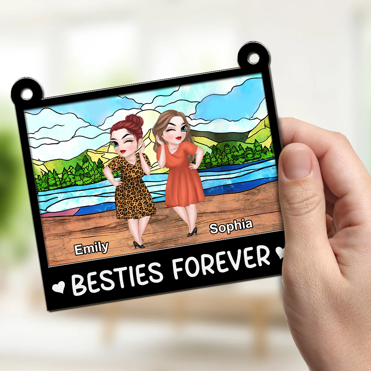 More Than Just Friends - Personalized Custom Suncatcher - Image 4