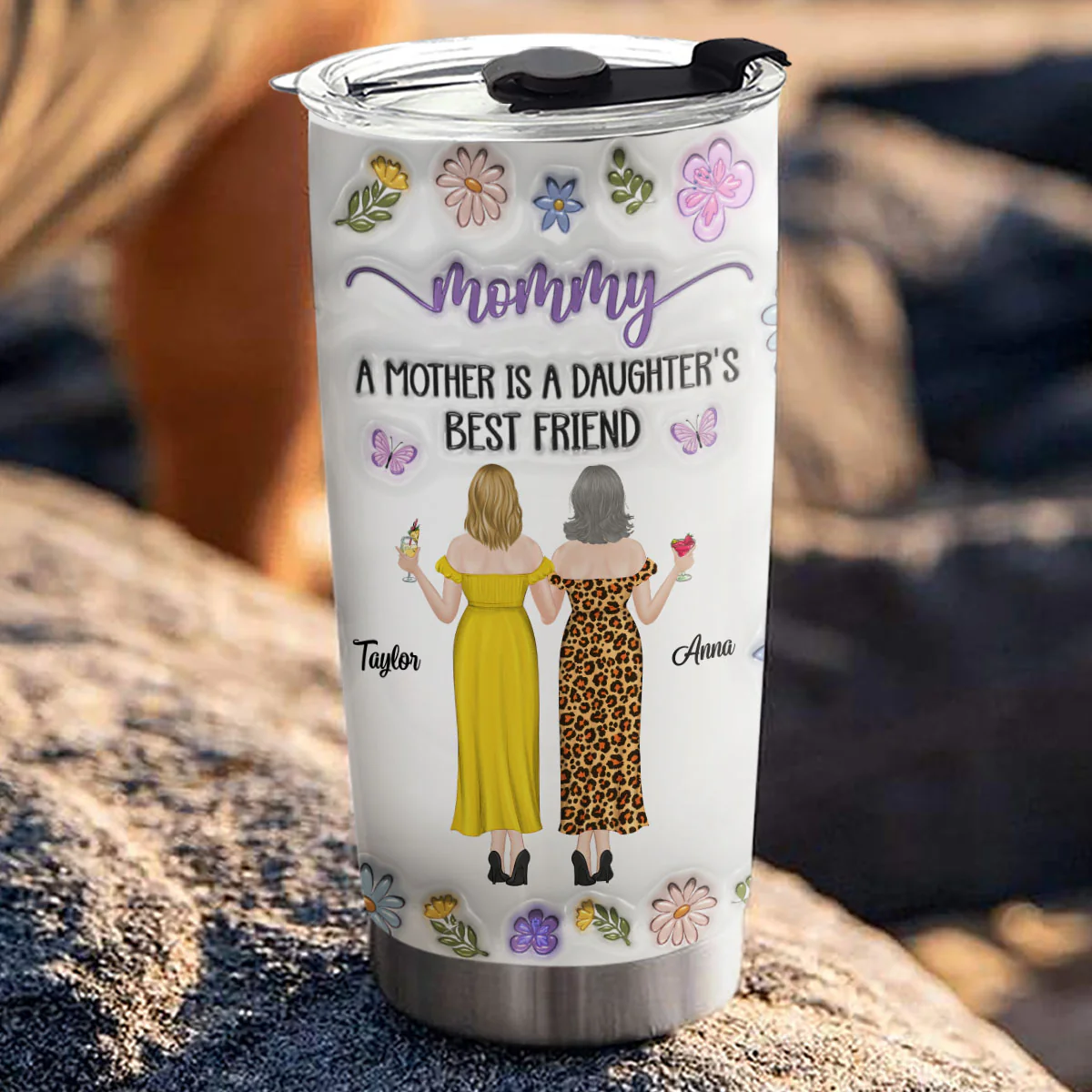 Mother And Daughter Best Friend Forever - Personalized Custom 3D Inflated Effect Tumbler - Image 4