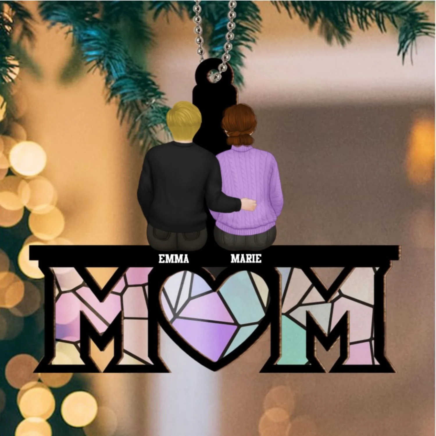 Mother And Daughter Bond - Personalized Custom Suncatcher Ornament - Image 5