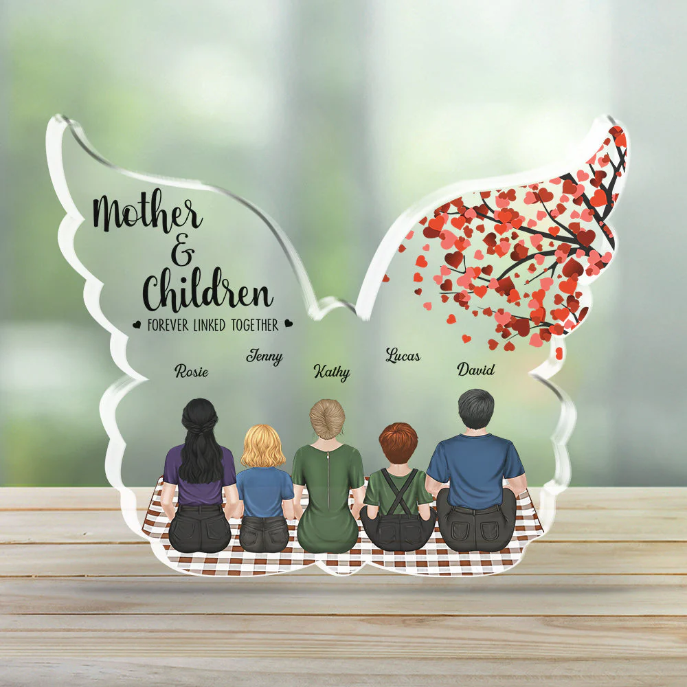 Mother And Daughter Forever Linked Together - Personalized Custom Acrylic Plaque - Image 4