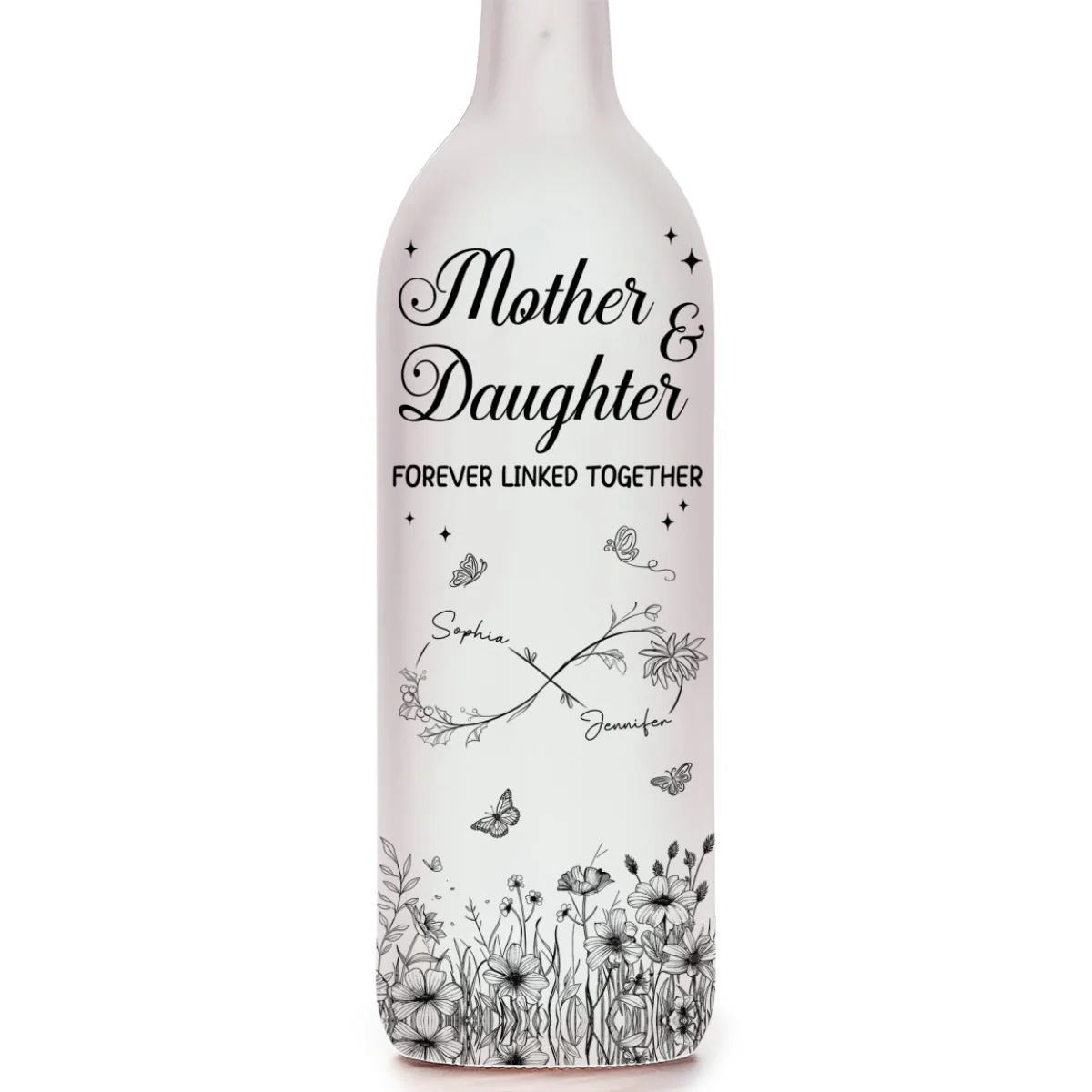 Mother And Daughter Forever Linked Together - Personalized Custom Bottle Lamp - Image 7