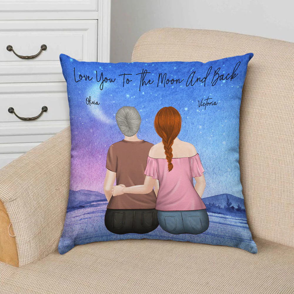 Mother And Daughter Forever Linked Together - Personalized Custom Throw Pillow - Image 2