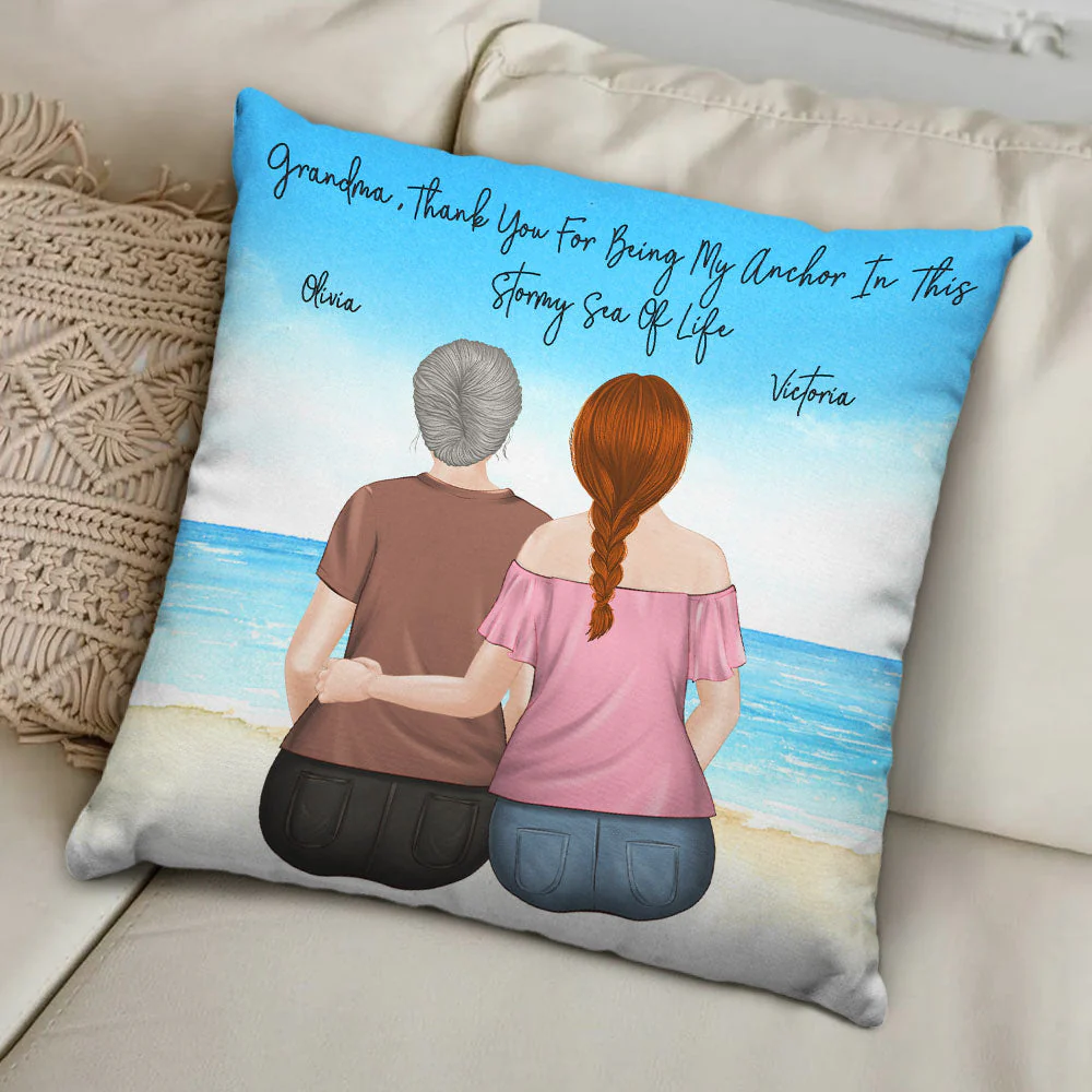 Mother And Daughter Forever Linked Together - Personalized Custom Throw Pillow - Image 3
