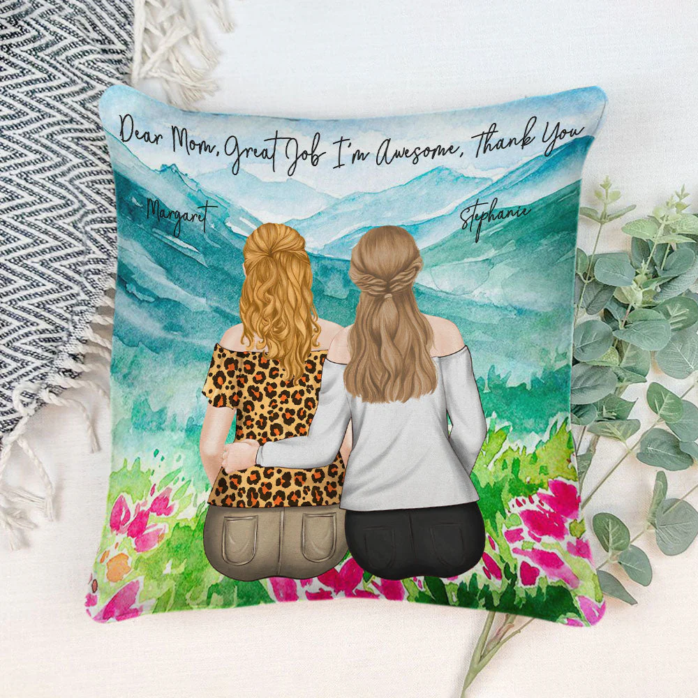 Mother And Daughter Forever Linked Together - Personalized Custom Throw Pillow - Image 5