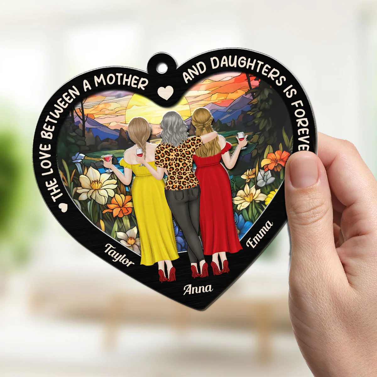 Mother And Daughter Forever Love - Personalized Custom Suncatcher - Image 2