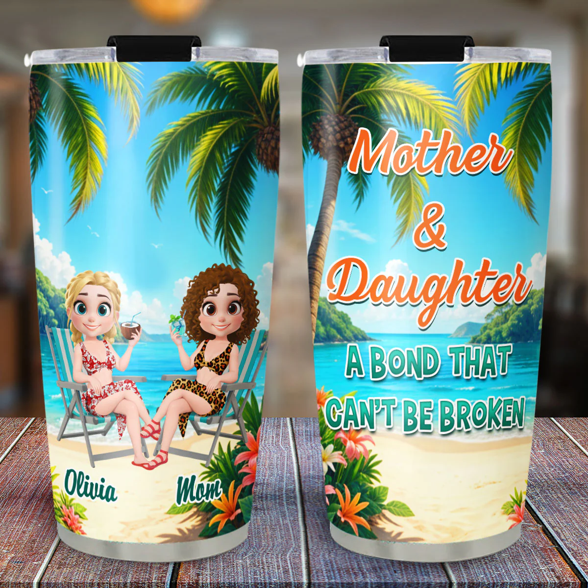 Mother And Daughter Forever Love - Personalized Custom Tumbler - Image 2