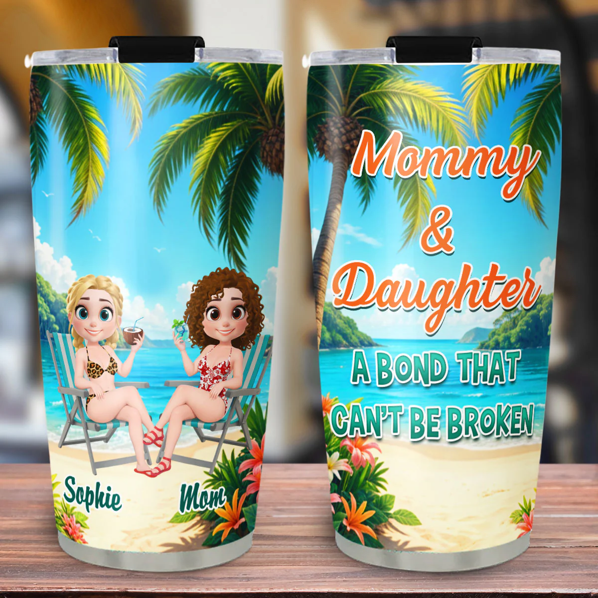 Mother And Daughter Forever Love - Personalized Custom Tumbler - Image 3