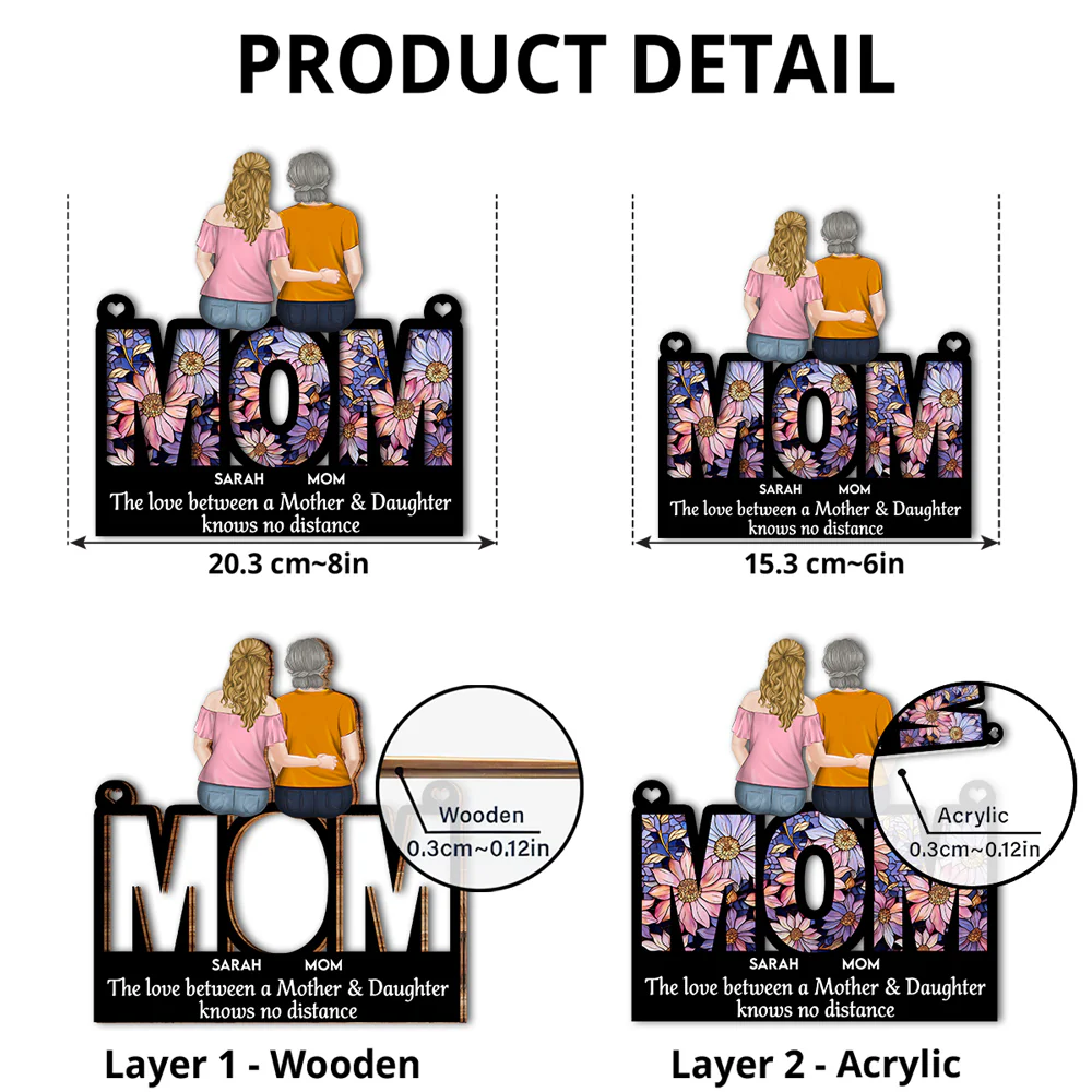 Mother And Daughter Forever - Personalized Custom Suncatcher - Image 3
