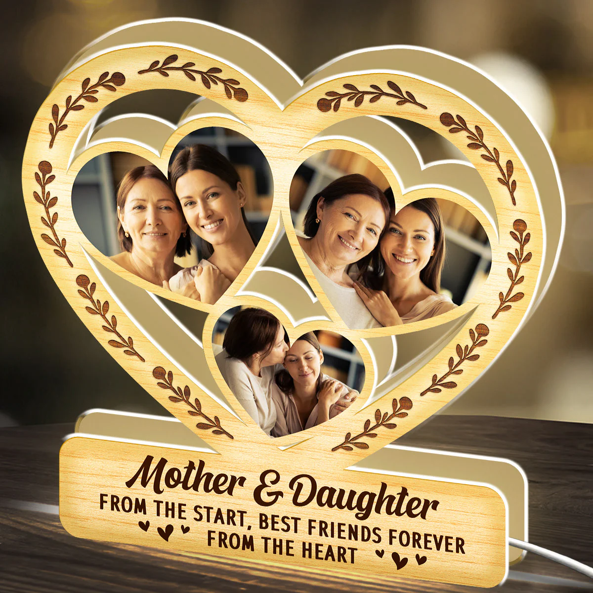 Mother And Daughter From The Heart - Personalized Custom Light Box - Image 3