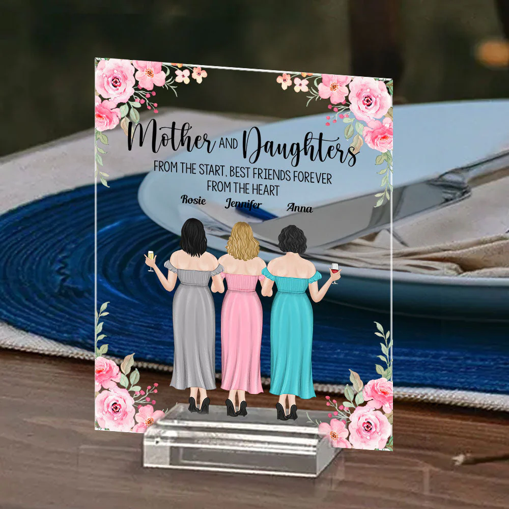 Mother And Daughter From The Star - Personalized Custom Acrylic Plaque With Base - Image 2