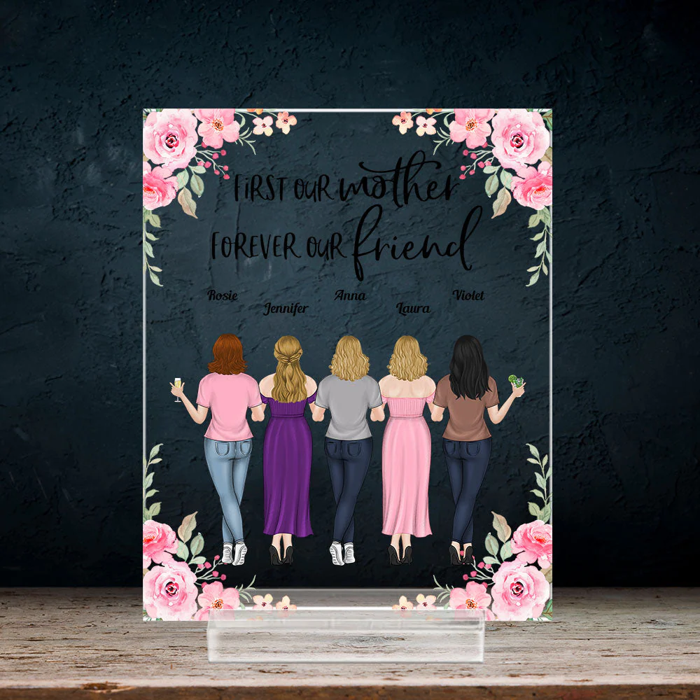 Mother And Daughter From The Star - Personalized Custom Acrylic Plaque With Base - Image 4