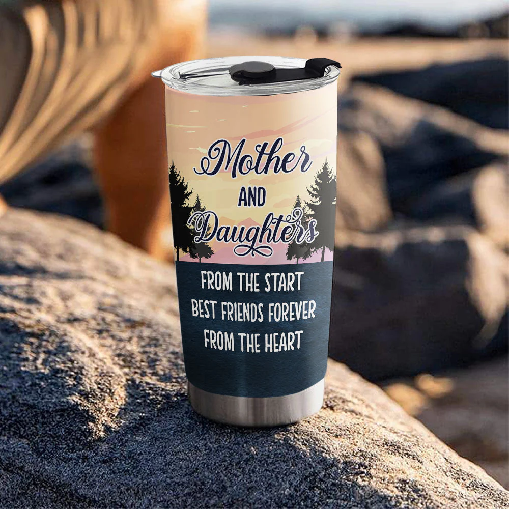 Mother And Daughter Heart - Personalized Custom Tumbler - Image 2