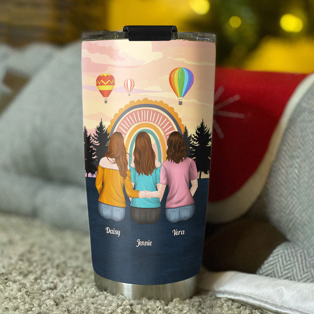 Mother And Daughter Heart - Personalized Custom Tumbler - Image 3