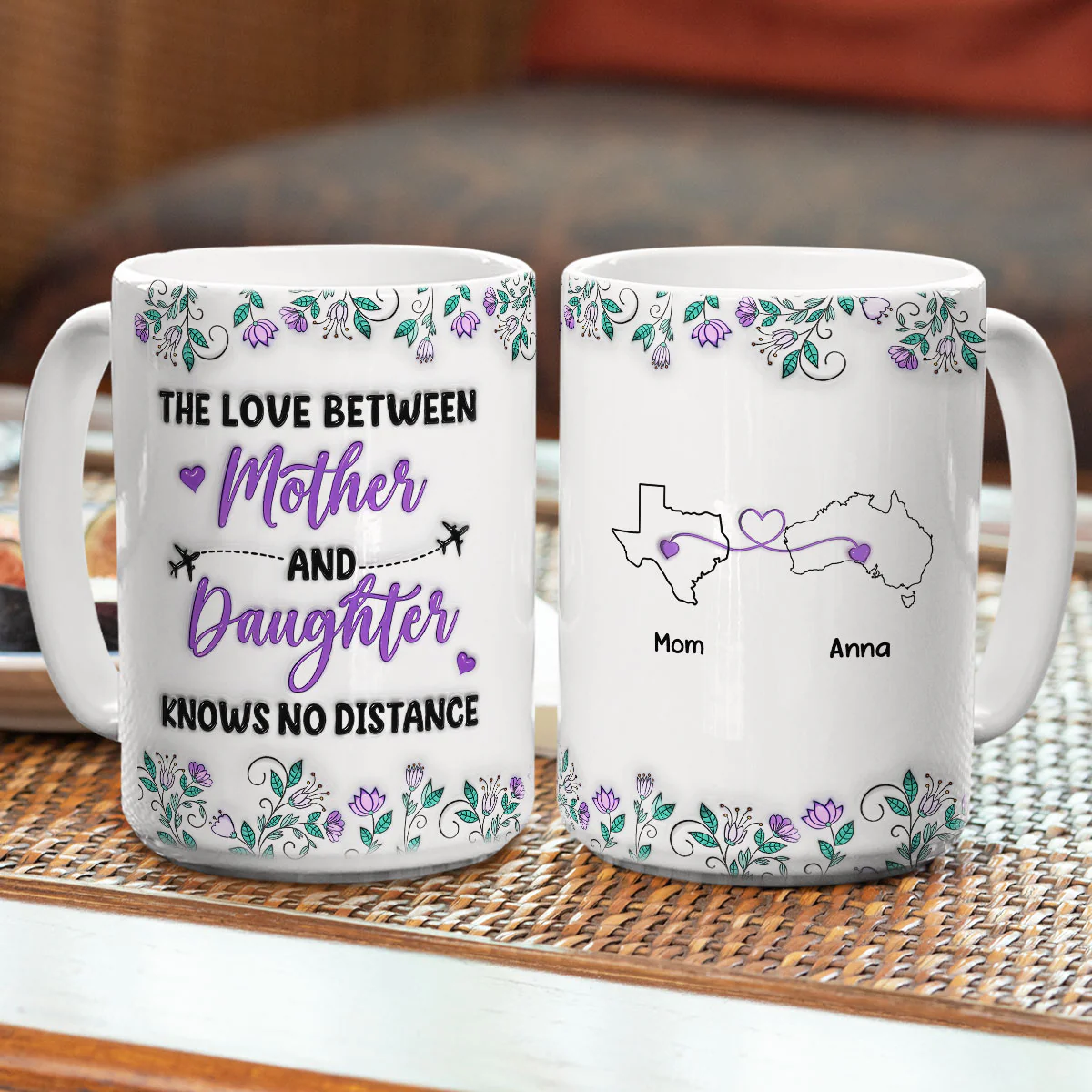 Mother And Daughter Know No Distance - Personalized Custom 3D Inflated Effect Mug - Image 9