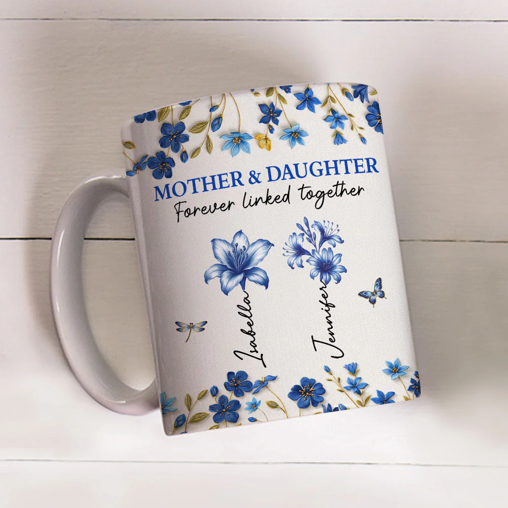 Mother And Daughter Linked Together - Personalized Custom Coffee Mug - Image 3