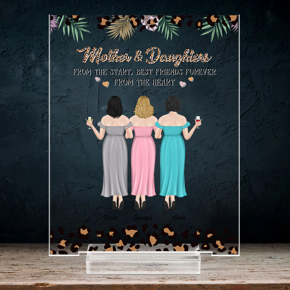 Mother And Daughter - Personalized Custom Acrylic Plaque With Base - Image 2